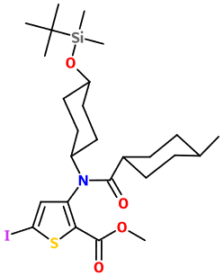 (image for) MC080057 3-[[4-(tert-Butyl-dimethyl-silanyloxy)-cyclohexyl]-(4-methyl-cyclohexanecarbonyl)-amino]-5-iodo-thiophene-2-carboxylic acid methyl ester